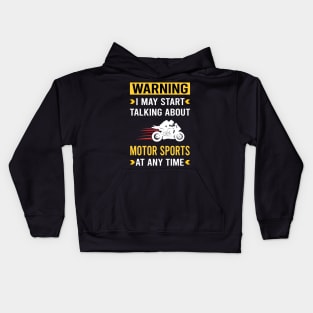 Warning Motor Sport Sports Motorsport Kids Hoodie